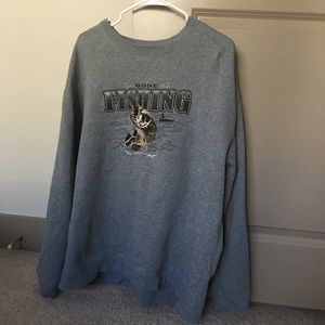 Gone Fishing Gray Sweatshirt